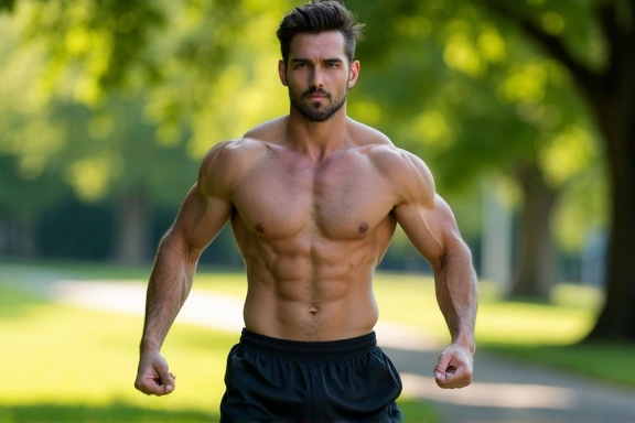 Mężczyzna ćwiczący, symbolizujący aktywność fizyczną i zdrowie.