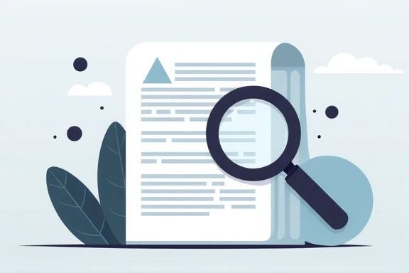 Ilustracja dokumentu z lupą symbolizująca zmiany w polityce