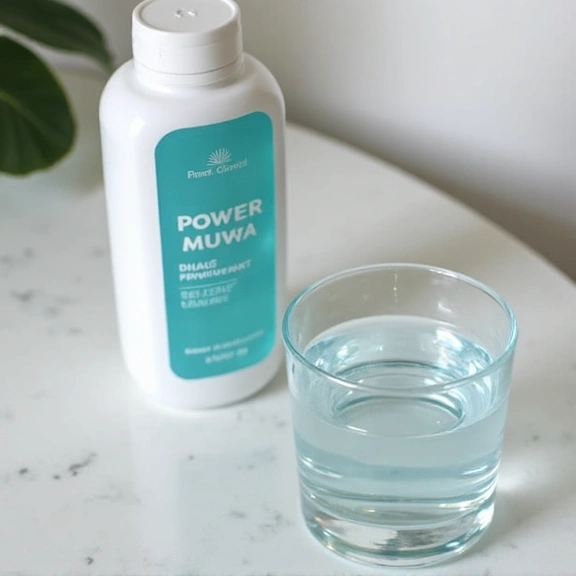 Zdromoskicare PowerMax w kontekście codziennego użytku, np. obok szklanki wody.